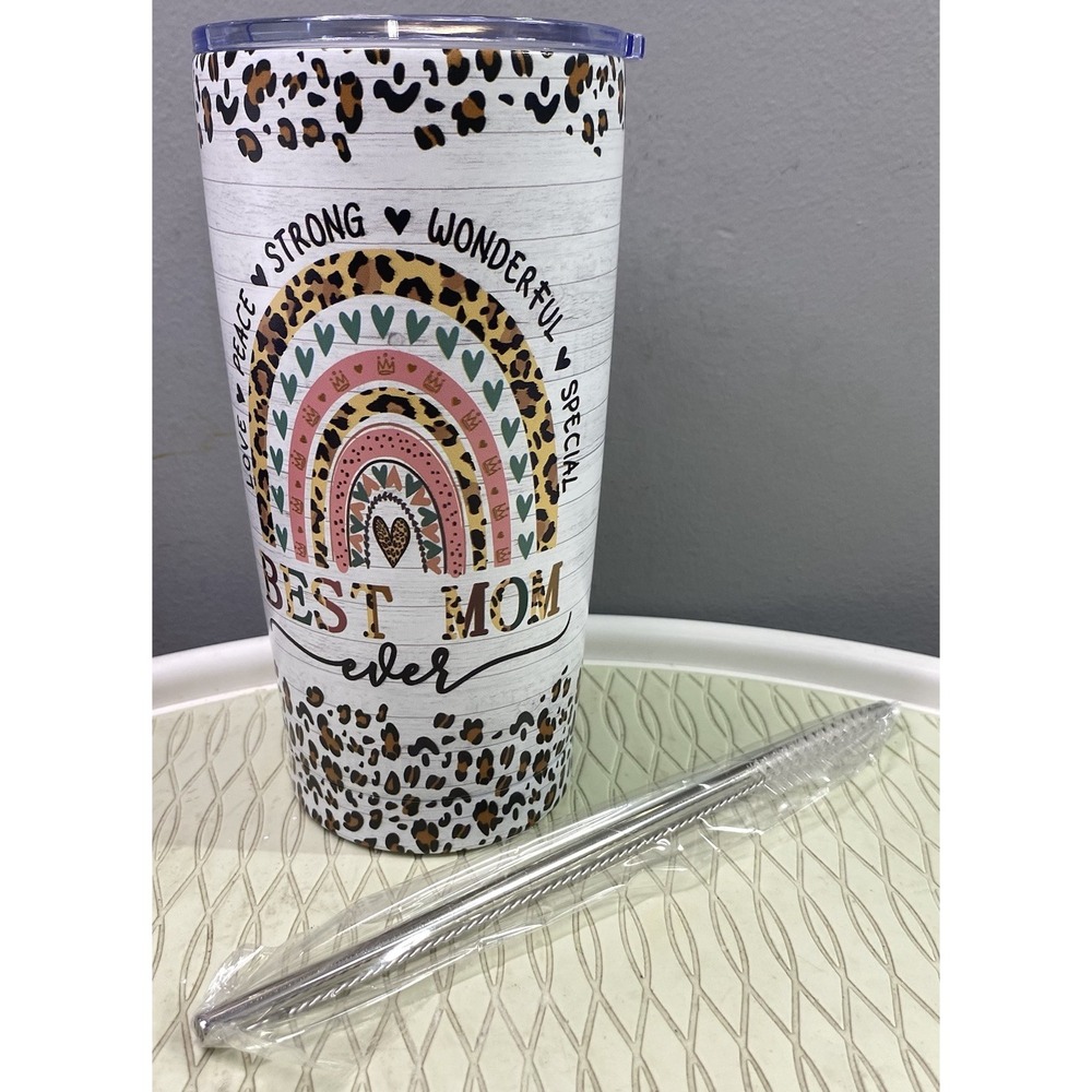 Macorner "Best Mom Ever" Travel Tumbler "Favorite Child Gave Me" 20oz. Straw NEW